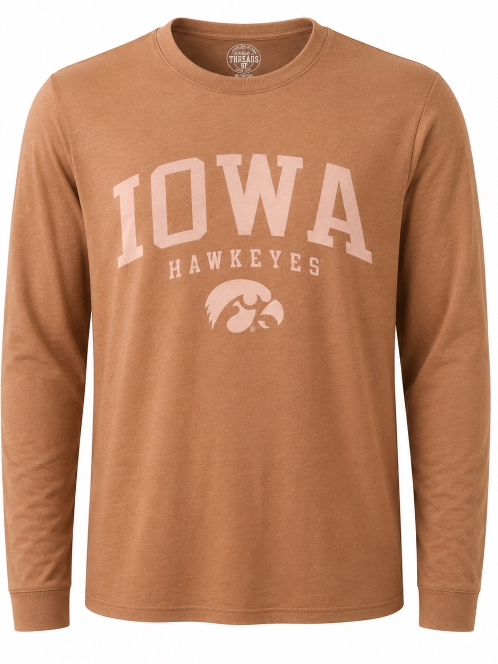 NWT Men’s Small Iowa Hawkeyes Rivalry Threads Long Sleeve T-Shirt Tan NCAA
